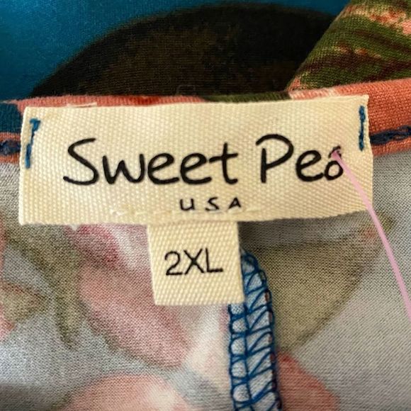 NWT Sweet Pea Floral Long Sleeve Dress 2X - Picture 6 of 7